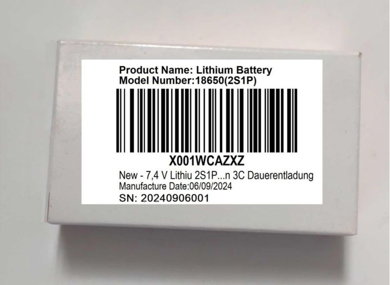 Paquete de baterías recargables de iones de litio 74 V 2600 mAh 2S1P 18650