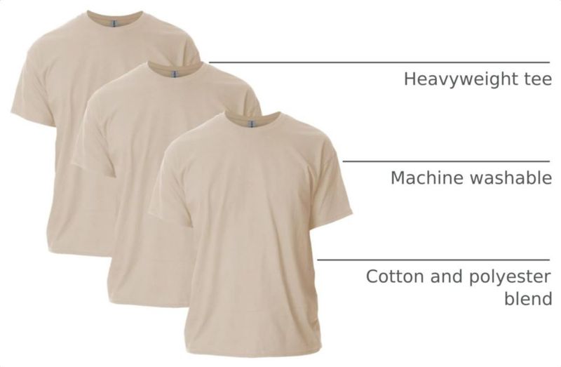 Camiseta Gildan G2000 color arena Pack de 3 talla mediana