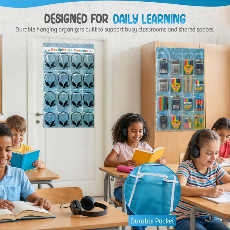 Organizador de auriculares Wiki3C Pack de 2 unidades con 32 bolsillos