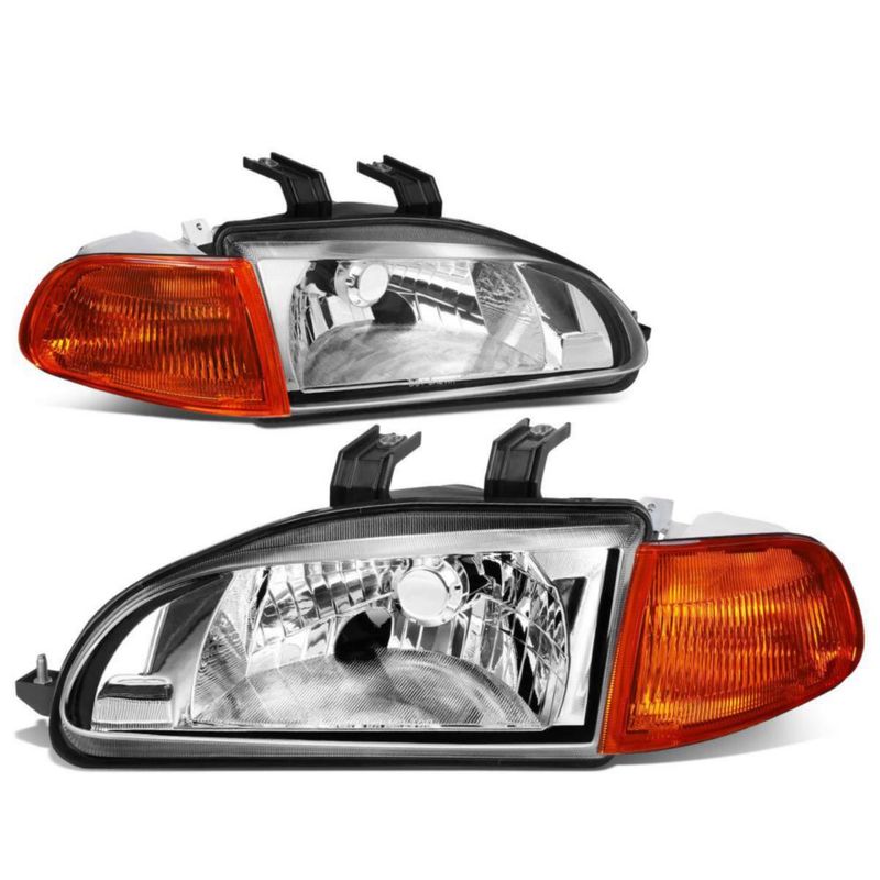Faros DNA MOTORING para Honda Civic 1992-1995 acabado cromo y lente clara