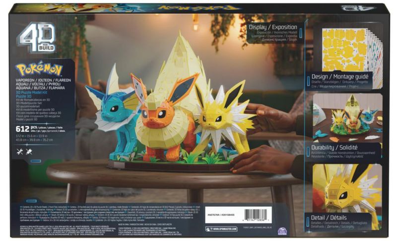 Rompecabezas 4D Build Pokémon Eevee Trío 44x40x35 cm