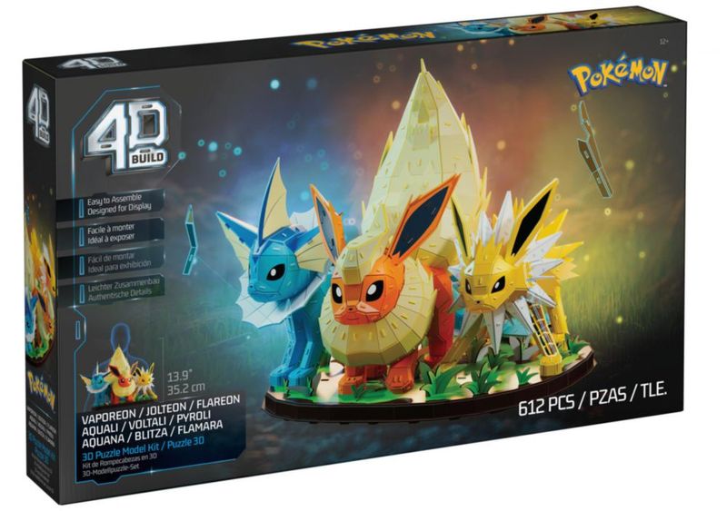 Rompecabezas 4D Build Pokémon Eevee Trío 44x40x35 cm