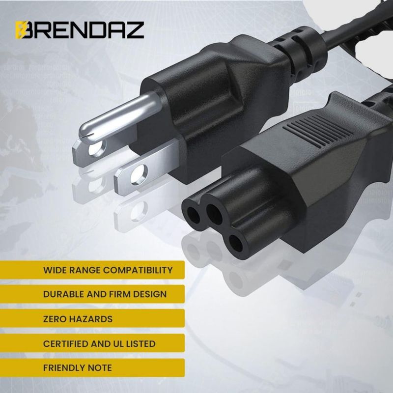 Cable de alimentación BRENDAZ pack de 5 3 m conector C5 a NEMA 5‑15P