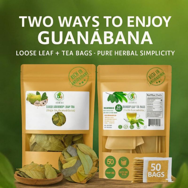 Té de hierbas B-Experts Guanábana (Soursop) 100 g a granel y en bolsitas