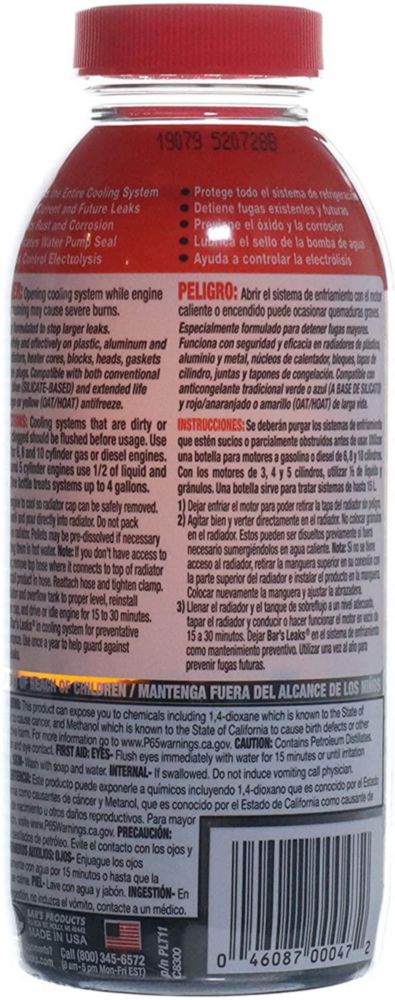 Bar's Leaks PLT11 Stop Leak para radiador 325 ml paquete de 4