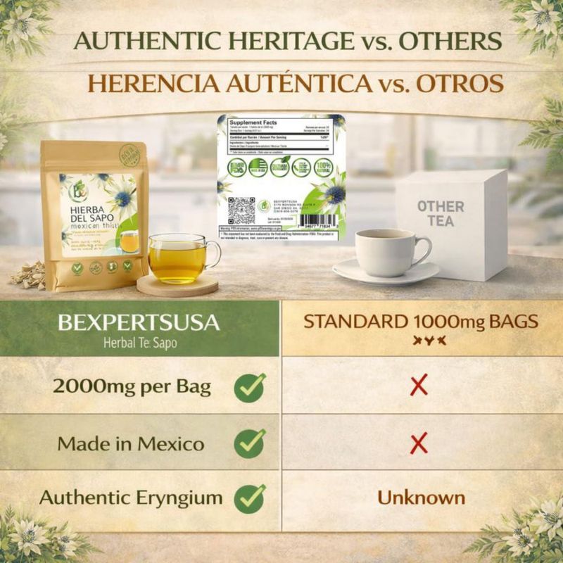 Té de hierbas B-Experts Hierba del Sapo 24 sobres 2000 mg