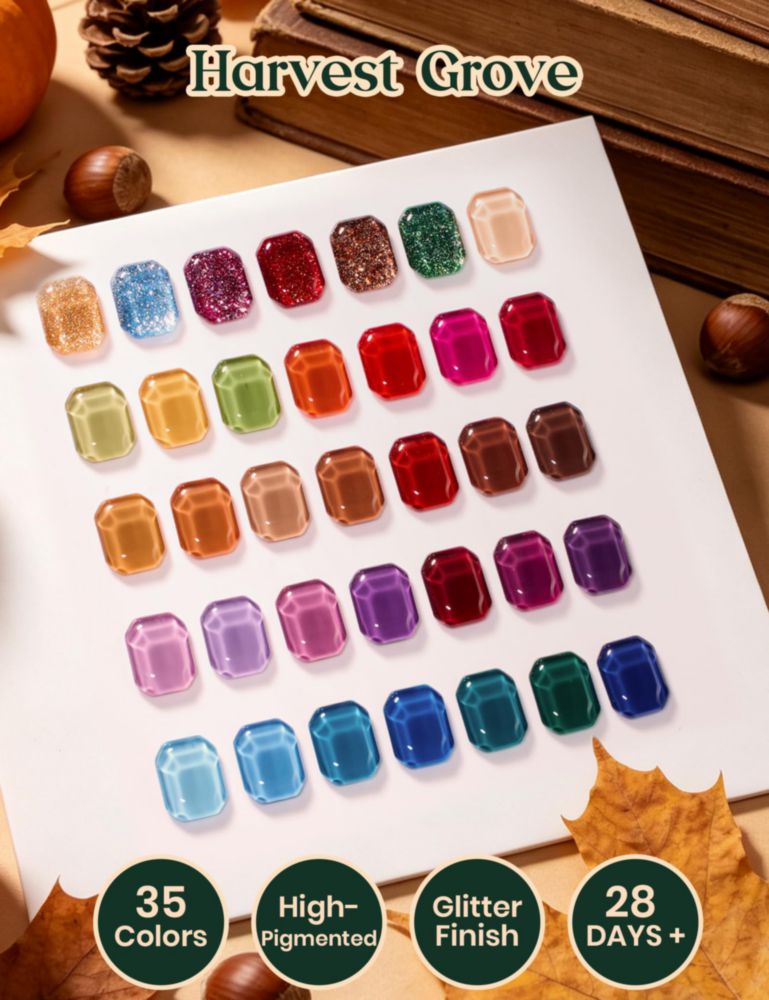 Kit de Esmalte de Gel Beetles 69 piezas 35 colores