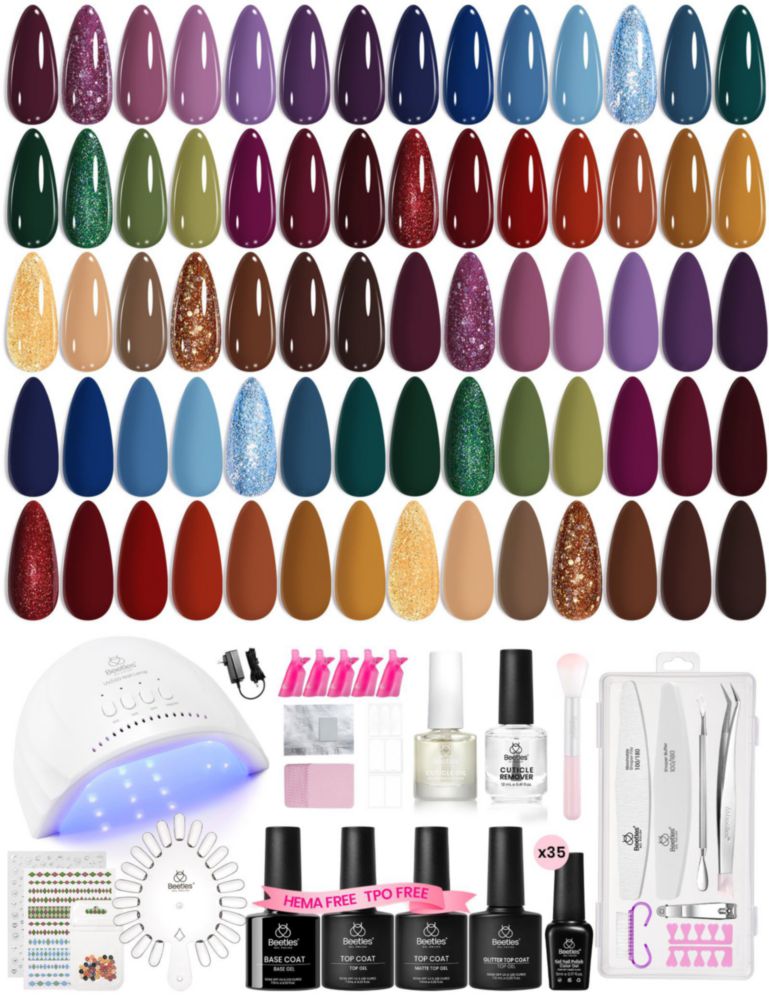 Kit de Esmalte de Gel Beetles 69 piezas 35 colores
