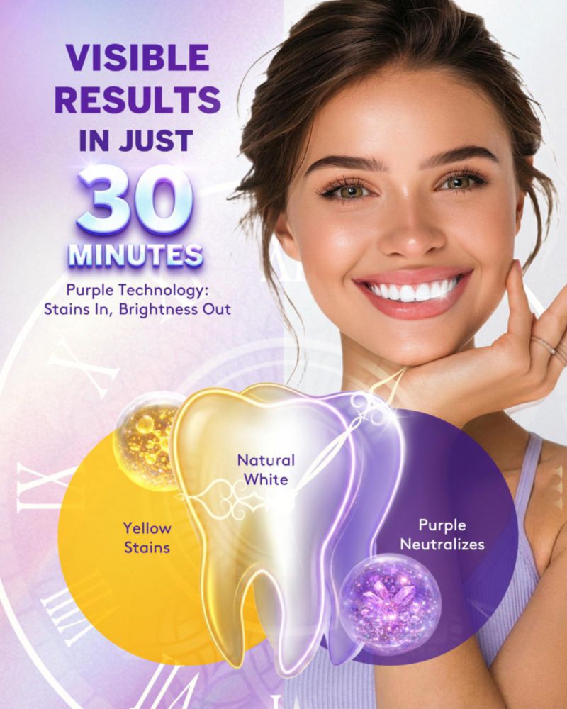 Blanqueador Dental Cutisfera 30 Tiras de Blanqueamiento Púrpura