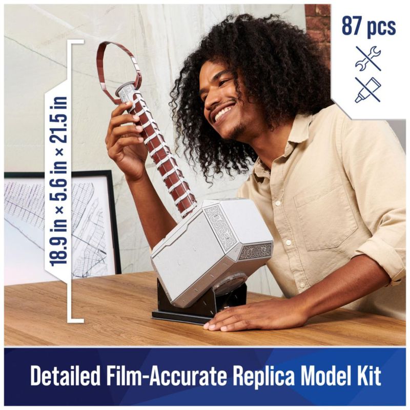 Kit de maquetas de rompecabezas 3D construcción en 4D Marvel Mjolnir Thor Hammer 87 piezas