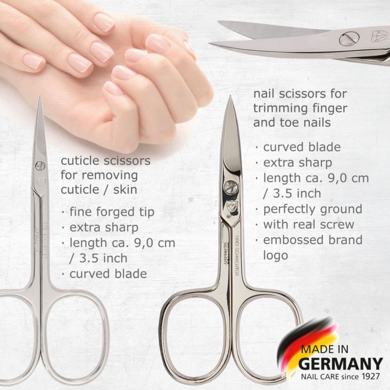 Kit de manicura 3 Swords Germany de 8 piezas con estuche negro de cuero sintético