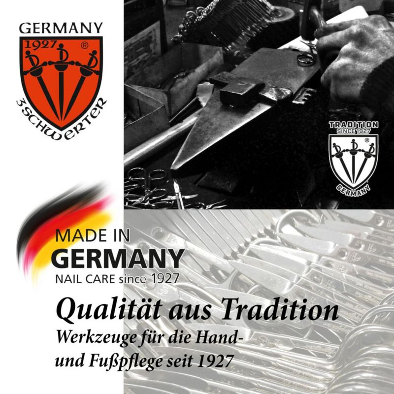 Kit de manicura 3 Swords Germany de 8 piezas con estuche negro de cuero sintético