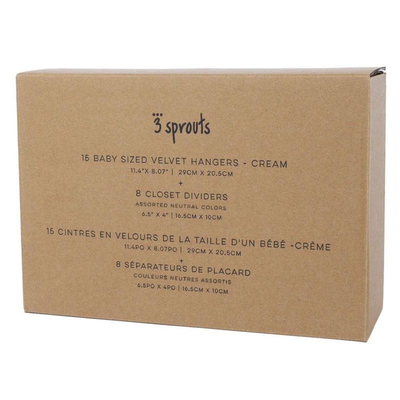 Organizador de clóset para bebé 3 Sprouts set de 15 ganchos y 8 separadores