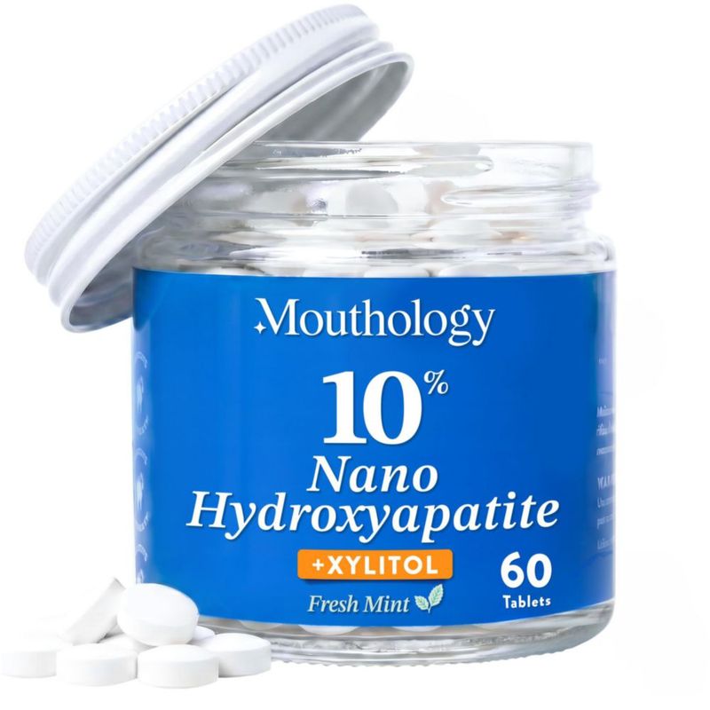 Tabletas dentales Mouthology con 10% de nano hidroxiapatita 60 unidades