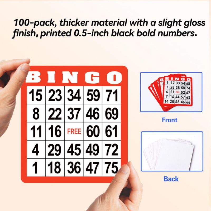 Tarjetas de Bingo GSE Games & Sports 135 x 121 cm – Pack de 100