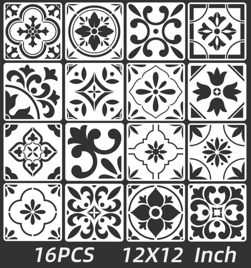 Plantillas para azulejos neglex Pack de 16 30x30 cm Estilo Español