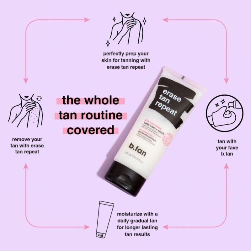Desbronceador y gel de baño b.tan Erase Tan Repeat 240 ml