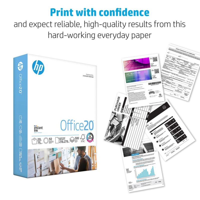 Papel HP Office20 8.5 x 11 pulgadas 20 lb 500 hojas FSC