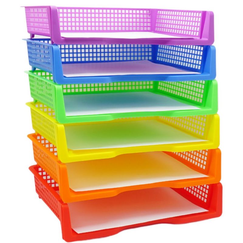 Bandejas de plástico coloridas 4E's Novelty 34x23x8 cm pack de 6