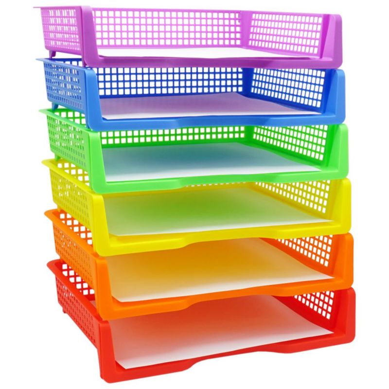 Bandejas de plástico coloridas 4E's Novelty 34x23x8 cm pack de 6