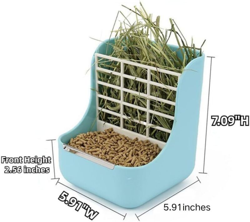 Alimentador de Heno Copfeu 2 en 1 15 cm Azul para Animales Pequeños