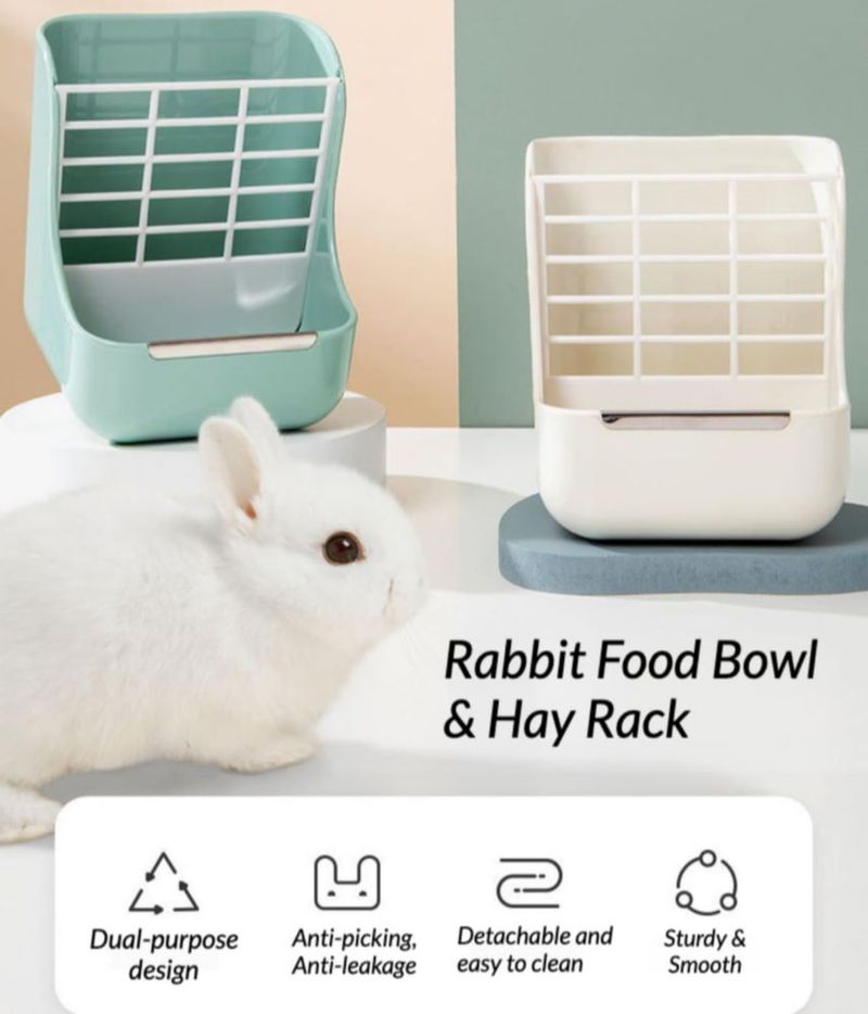 Alimentador de Heno Copfeu 2 en 1 15 cm Azul para Animales Pequeños