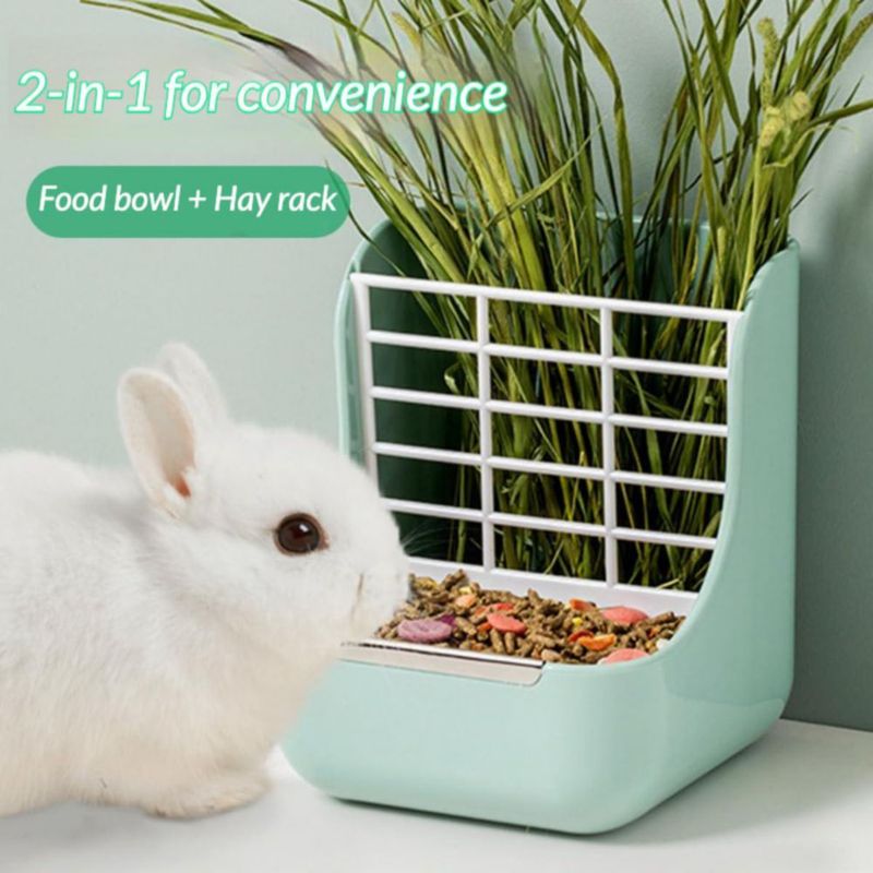 Alimentador de Heno Copfeu 2 en 1 15 cm Azul para Animales Pequeños