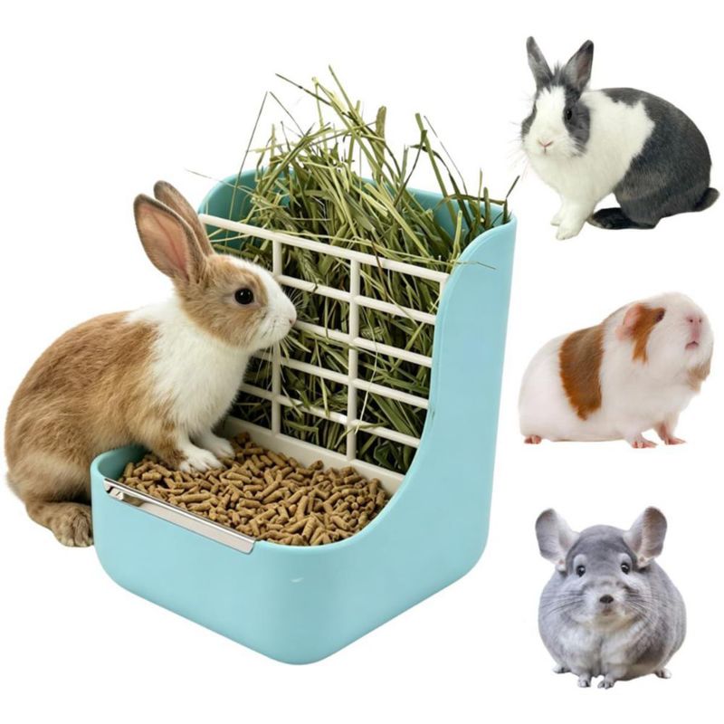 Alimentador de Heno Copfeu 2 en 1 15 cm Azul para Animales Pequeños