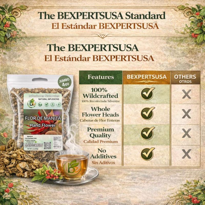 Té de hierbas Flor de Manita (113 g) – Flor de mano mexicana 100% natural (Chiranthodendron pentadactylon) – Infusión tradicional de vitalidad y
