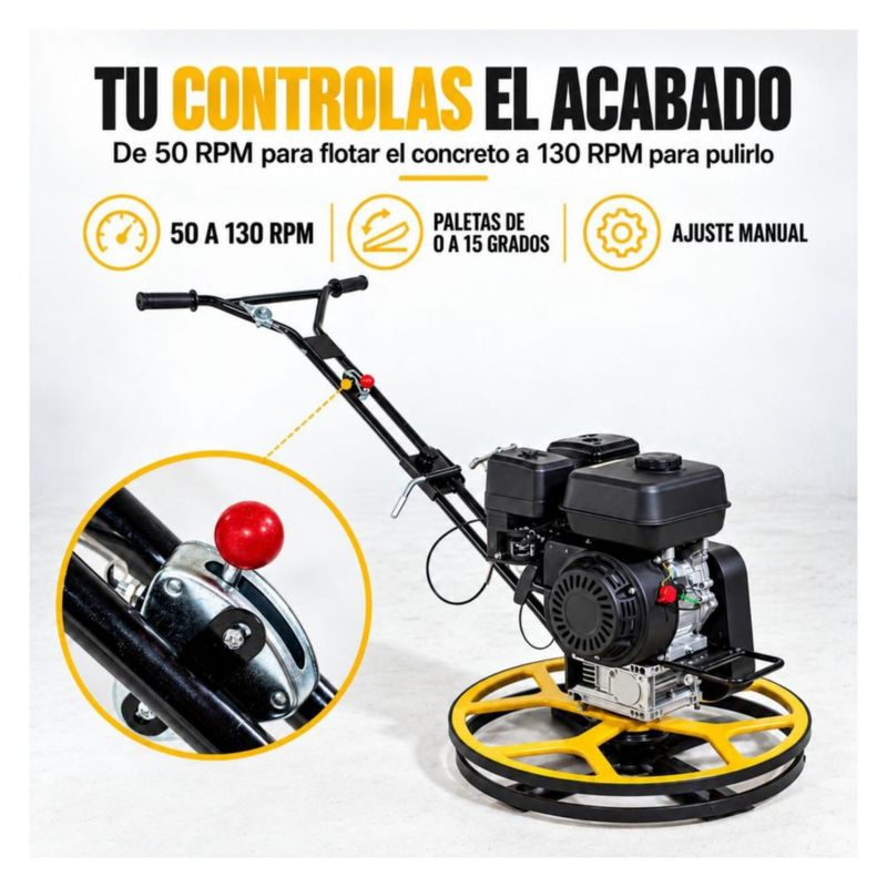 Allanadora Concreto 61CM 196CC Motor Loncin 4 Aspas Manillar Plegable