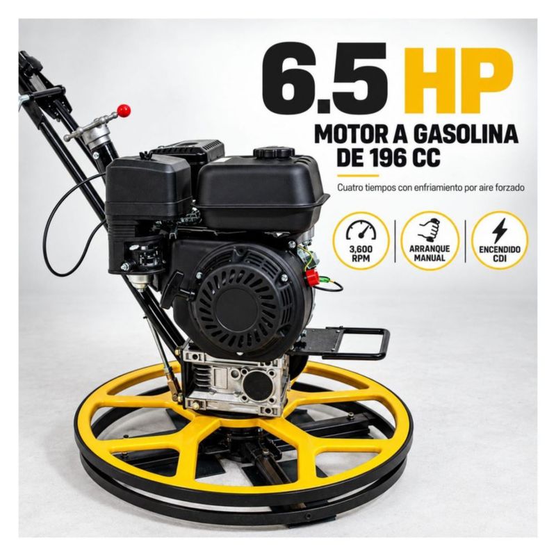 Allanadora Concreto 61CM 196CC Motor Loncin 4 Aspas Manillar Plegable