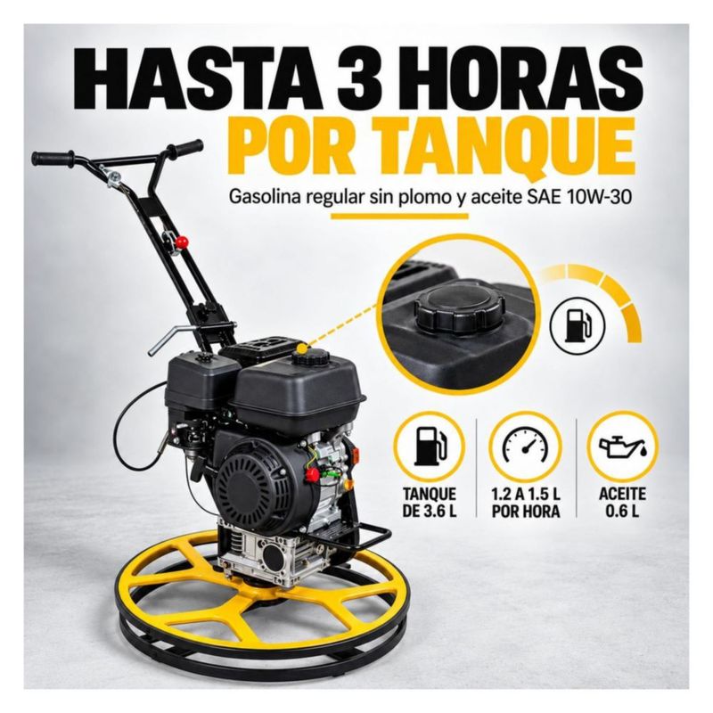 Allanadora Concreto 61CM 196CC Motor Loncin 4 Aspas Manillar Plegable