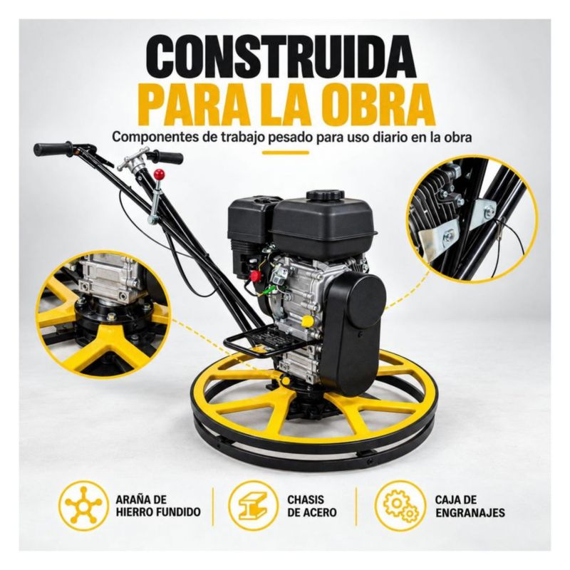 Allanadora Concreto 61CM 196CC Motor Loncin 4 Aspas Manillar Plegable