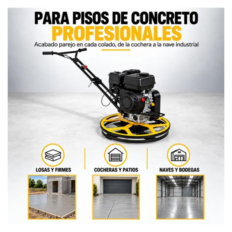 Allanadora Concreto 61CM 196CC Motor Loncin 4 Aspas Manillar Plegable