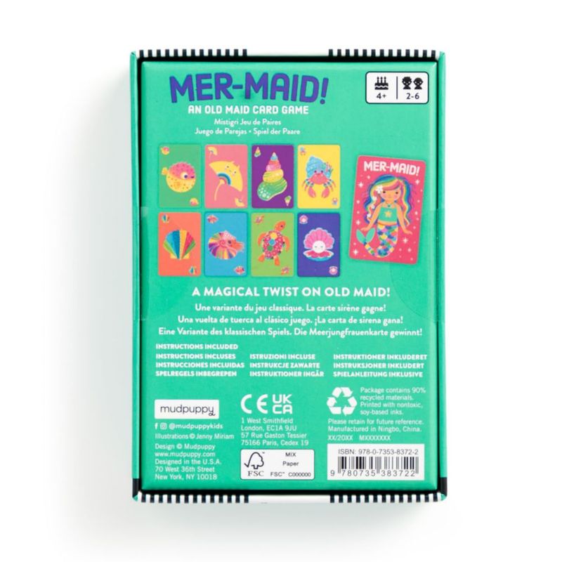 Mudpuppy - ¡Mer-Maid! Juego de Cartas para Niños