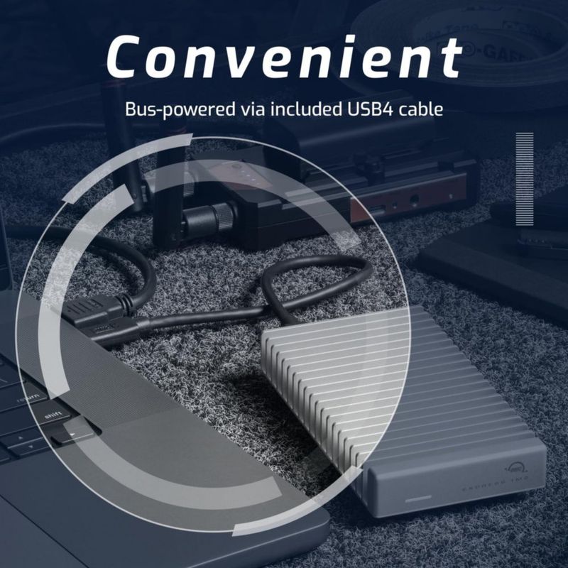 Gabinete SSD OWC Express 1M2 compatible con USB4 y Thunderbolt