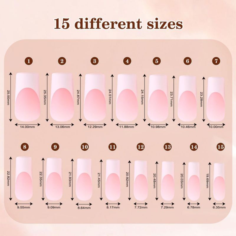 Uñas postizas Dsixnails 150 piezas cuadradas mate 5 colores