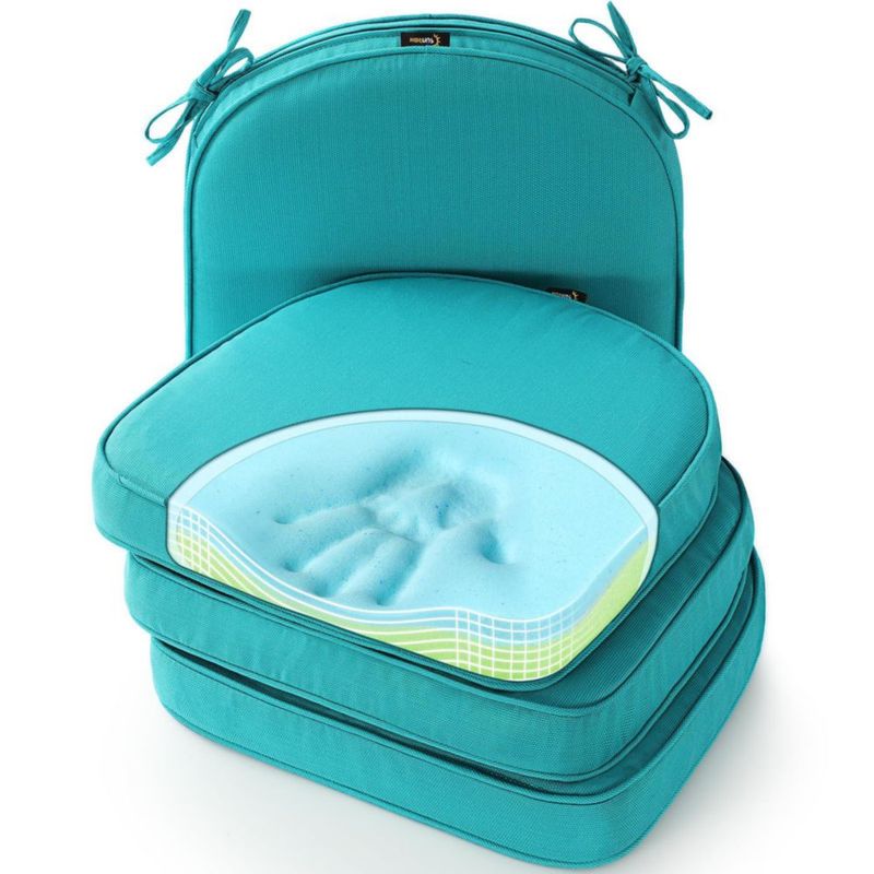 Juego de 4 Cojines para Silla SUNROX Turquesa 43 × 41 cm