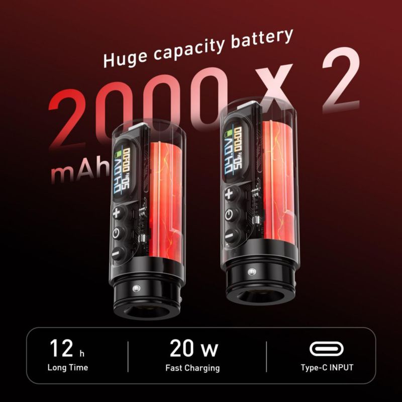 Kit inalámbrico de máquina de tatuaje Solong Tattoo 2000 mAh