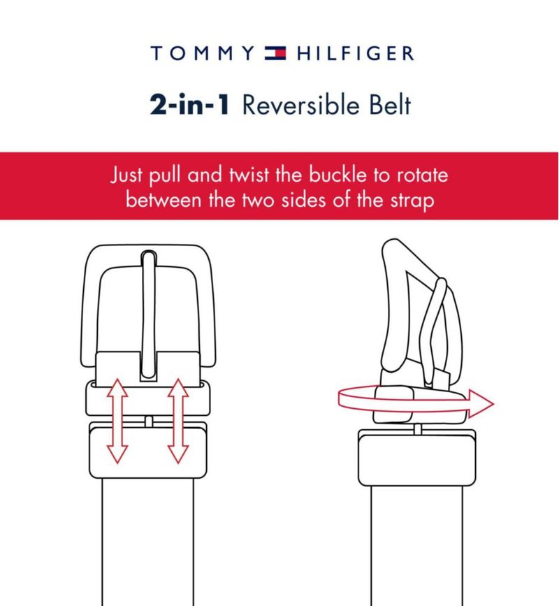 Cinturón reversible de cuero Tommy Hilfiger para mujer 25 cm