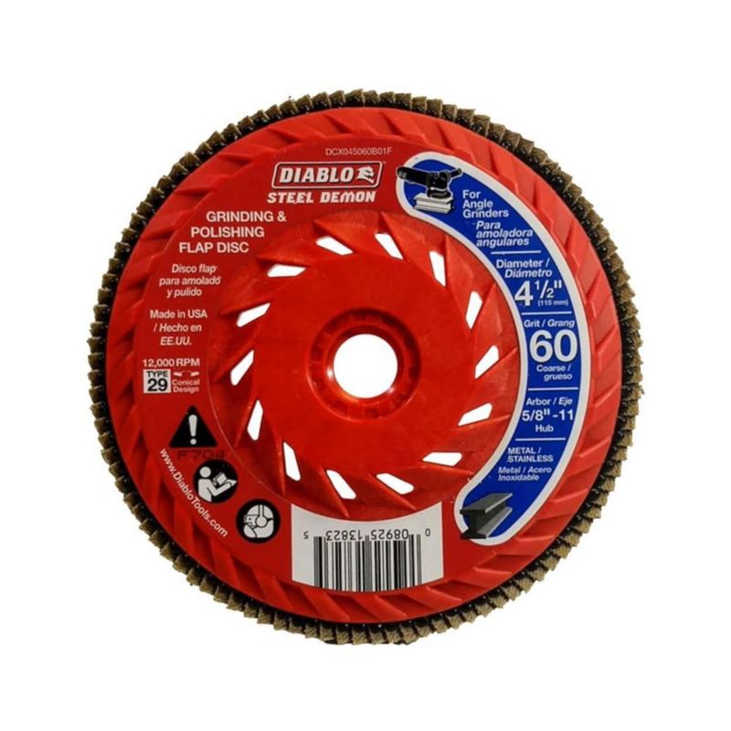 Disco con solapa Diablo Steel Demon 4.5 pulgadas 60 granos gruesos tipo 29