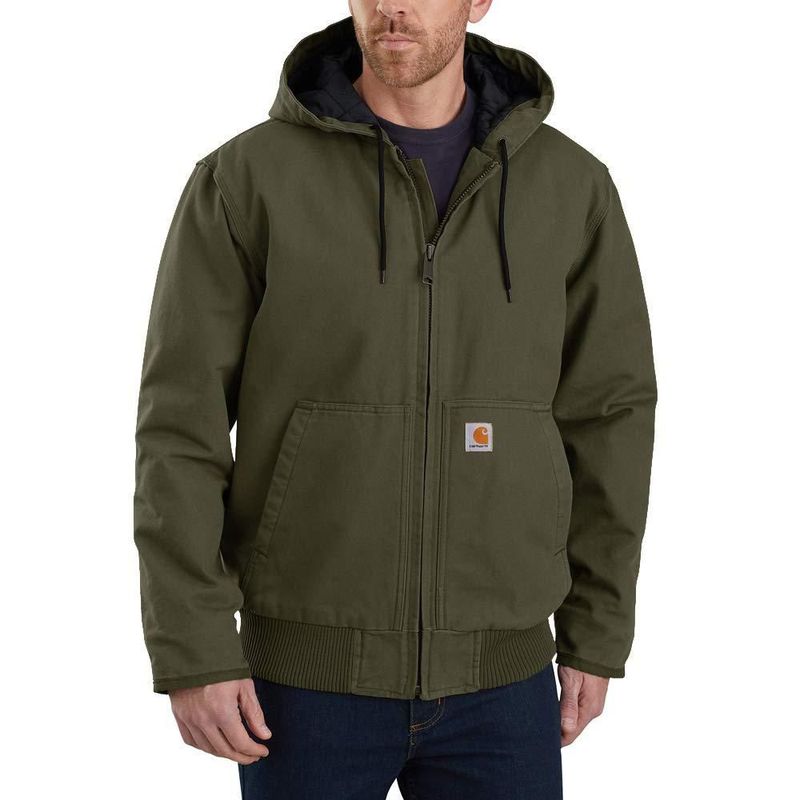 Abrigo Carhartt XXL alto color Musgo algodón lavado tipo pato activo
