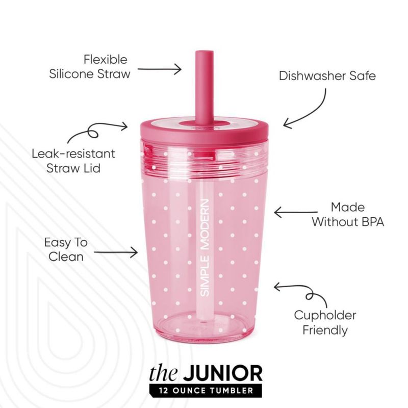 Vaso para Niños Pequeños Simple Modern 355 ml con Diseño de Lunares