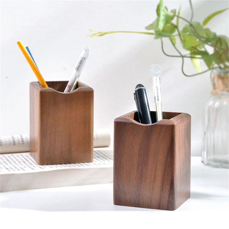 Organizador de escritorio de madera de nogal 7 cm – Pack de 2 – SHOPUKASA
