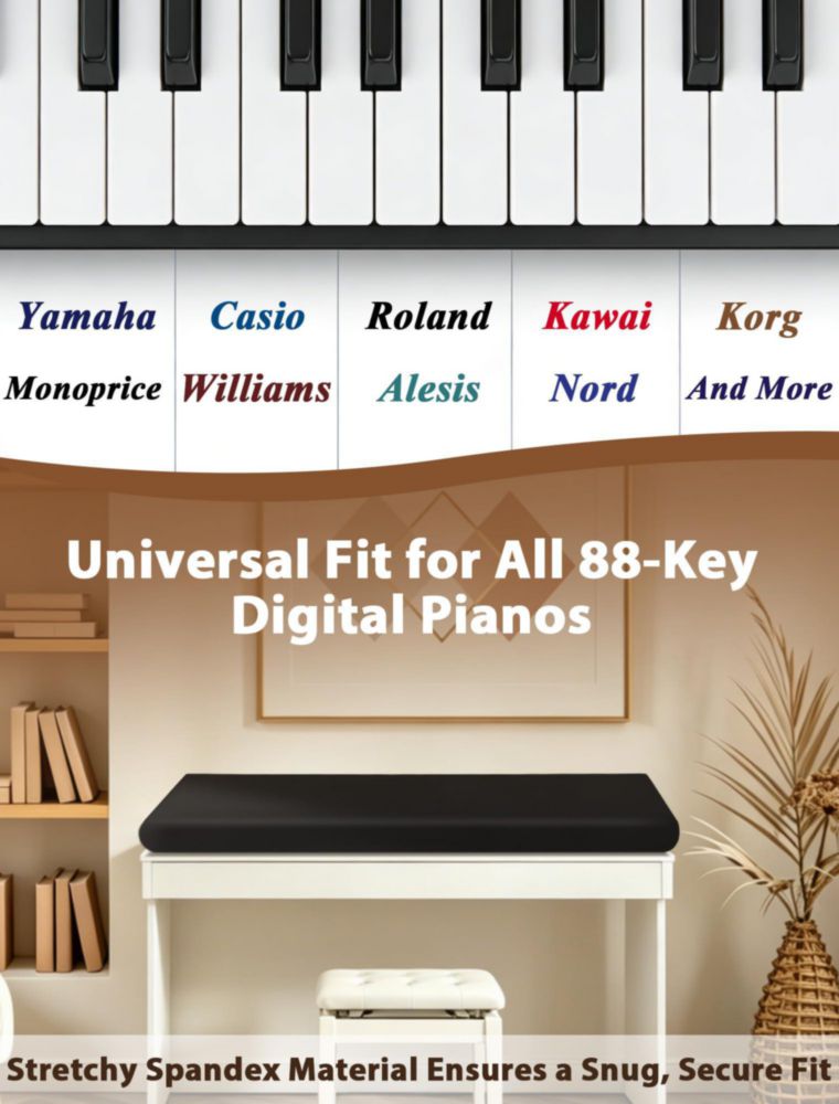 Funda elástica para teclado de piano HOIGRBOM de 88 teclas
