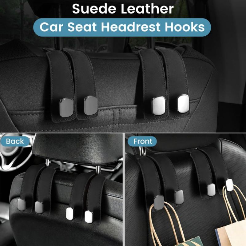 Ganchos para Reposacabezas de Coche NovcenStar de Gamuza Capacidad 23 kg