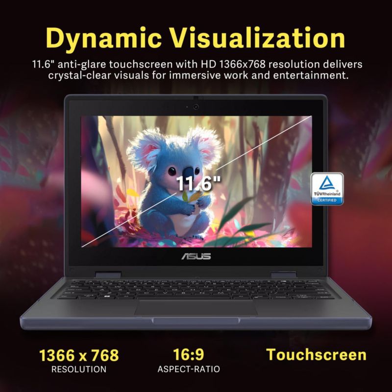 Portátil ASUS 2‑en‑1 de 116" Celeron 4 GB 288 GB Windows 11 Pro