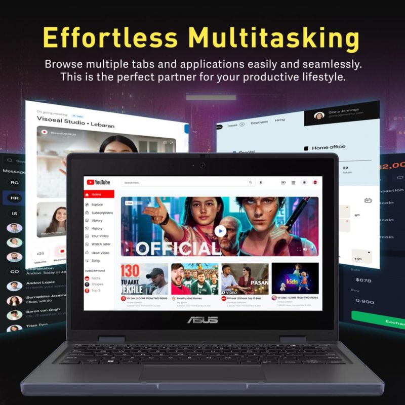 Portátil ASUS 2‑en‑1 de 116" Celeron 4 GB 288 GB Windows 11 Pro