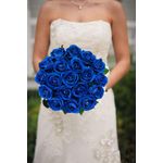 Flores de seda TBUY ROSE 51 cm Azul real - Pack de 16