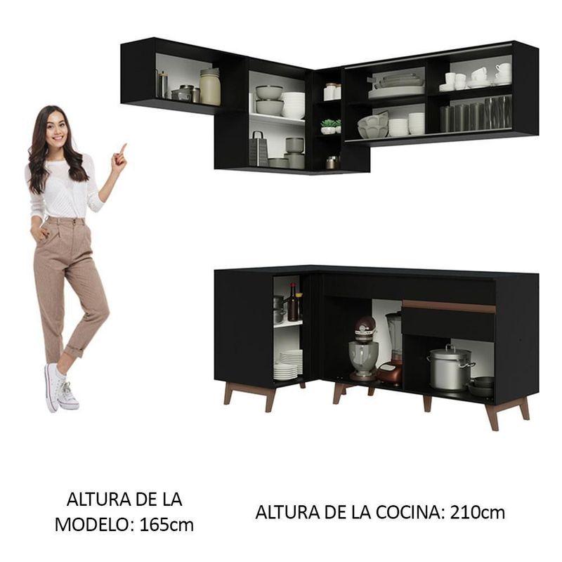 Cocina integral completa modular madesa reims 332cm negro 03